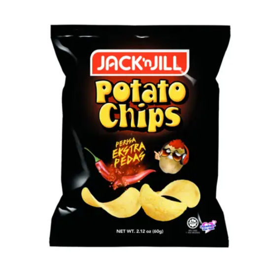 JACK 'N JILL POTATO CHIPS EXTRA HOT & SPICY 60GM