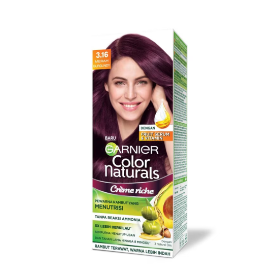 GARNIER NATURAL COLOR  3.16 MERAH BURGUNDY (KIT) 1