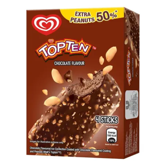 WALL'S TOP TEN ICE CREAM CHOCOLATE 73ML*4