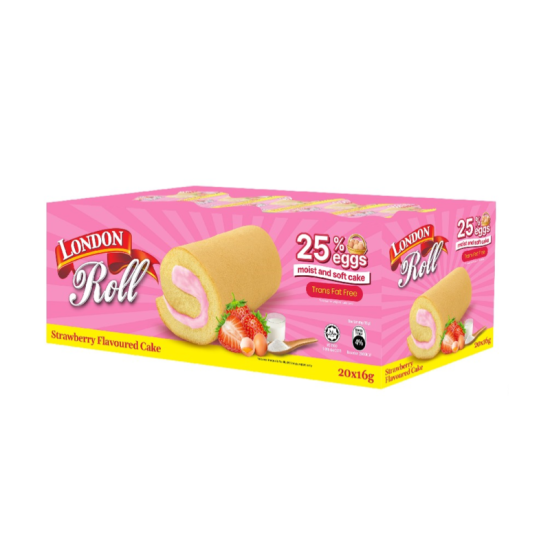 LONDON SWISS ROLL STRAWBERRY 16G*20