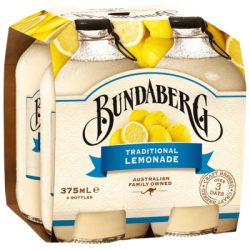 BUNDABERG TRADITIONAL LEMONADE 375ML*4 BUNDABERG TRADITIONAL LEMONADE 375ML*4