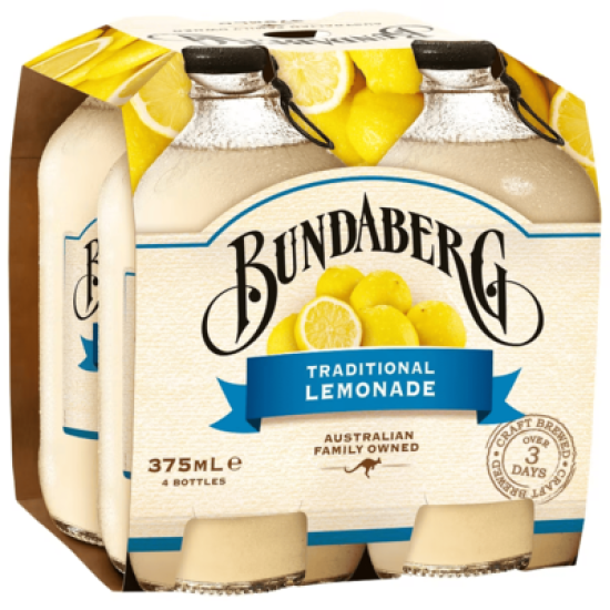 BUNDABERG TRADITIONAL LEMONADE 375ML*4