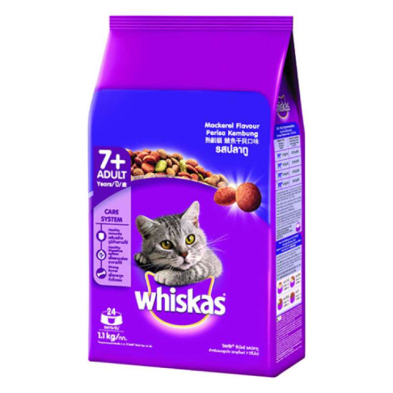 WHISKAS DRY MACKEREL (SENIOR) 7YR+ 1.2KG