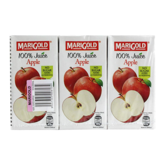 MARIGOLD 100% JUICE APPLE 200ML*3