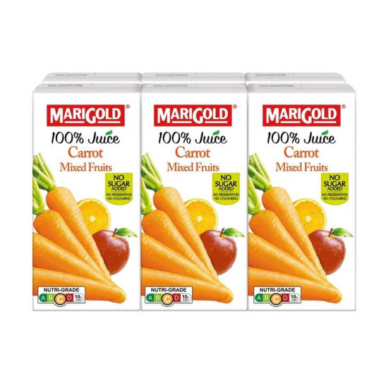 MARIGOLD 100% JUICE CARROT & MIXED FRUIT 200ML*3