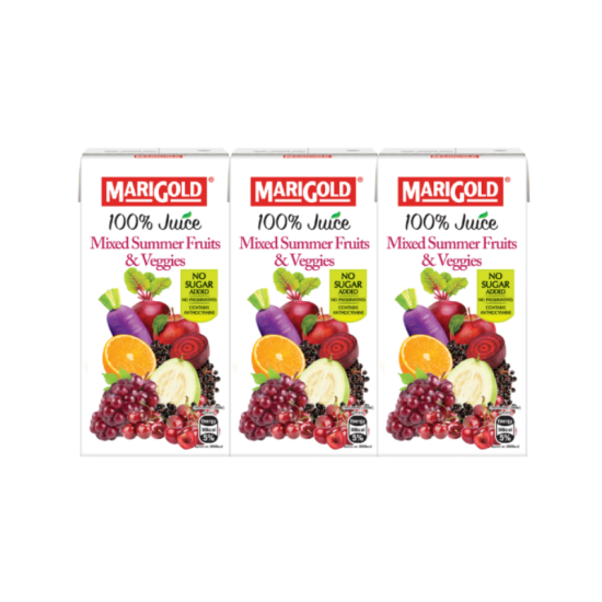 MARIGOLD 100% JUICE SUMMER FRUITS & VEGGIE 200ML*3