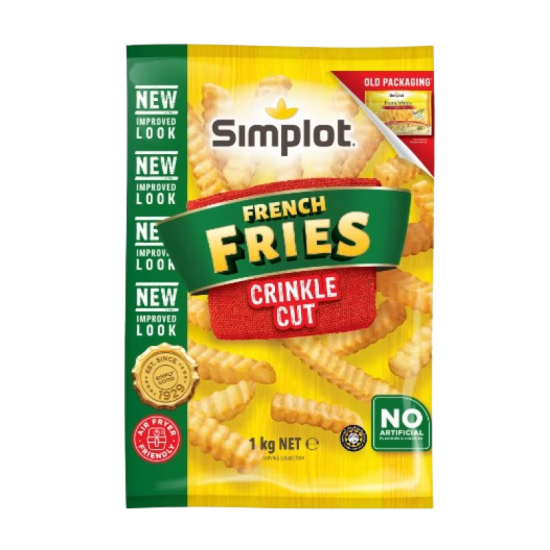 SIMPLOT FRENCH FRIES CRINKLE CUT 1KG