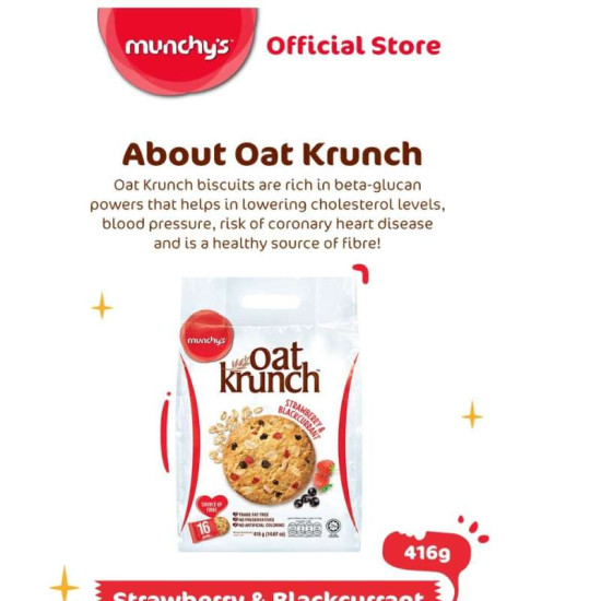 MUNCHY'S OAT KRUNCH STRAWBERRY & BLACKCURRANT 390G