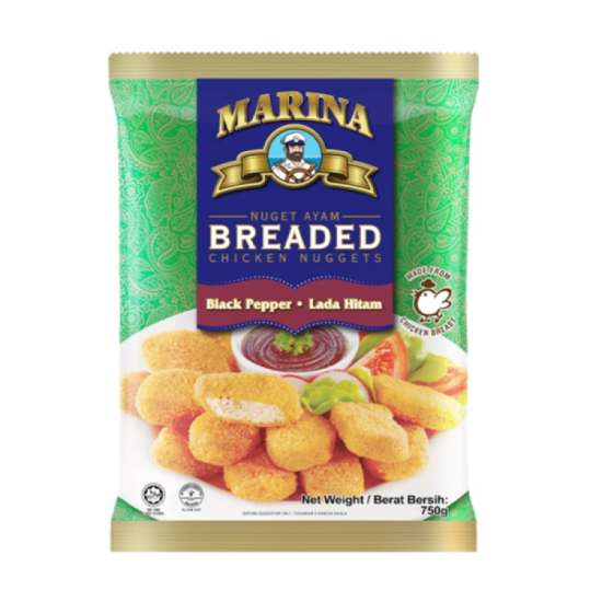 MARINA BREADED CHICKEN NUGGETS BLACK PEPPER 750G