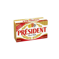 PRESIDENT UNSALTED BUTTER 200G PRESIDENT UNSALTED BUTTER 200G
