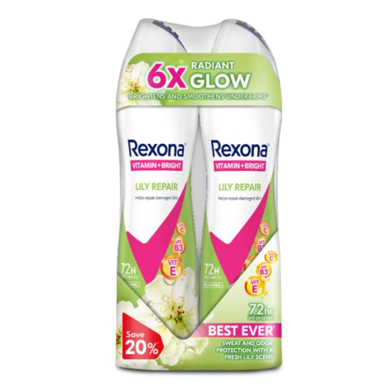 REXONA WOMEN DEODORANT SPRAY LILY REPAIR 150ML*2