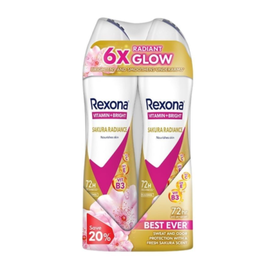 REXONA WOMEN DEODORANT SAKURA RADIANCE 150ML*2