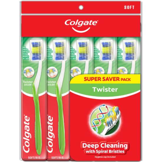 COLGATE TOOTHBRUSH TWISTER SOFT 5'S