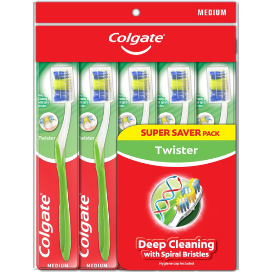 COLGATE TOOTHBRUSH TWISTER MEDIUM 5'S