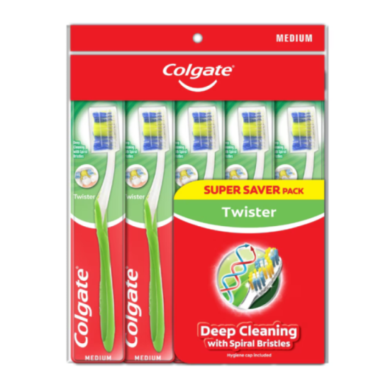 COLGATE TOOTHBRUSH TWISTER MEDIUM 5'S