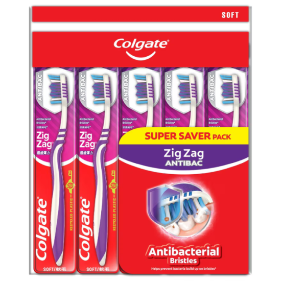 COLGATE TOOTHBRUSH ZIG ZAG SOFT 5'S