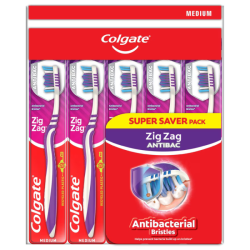 COLGATE TOOTHBRUSH ZIG ZAG MEDIUM 5'S COLGATE TOOTHBRUSH ZIG ZAG MEDIUM 5'S