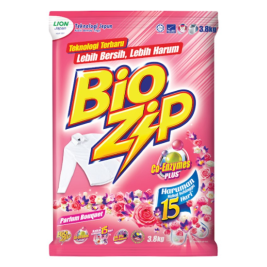 BIO ZIP DETERGENT POWDER - PERFUM BOUQUET 3.8KG