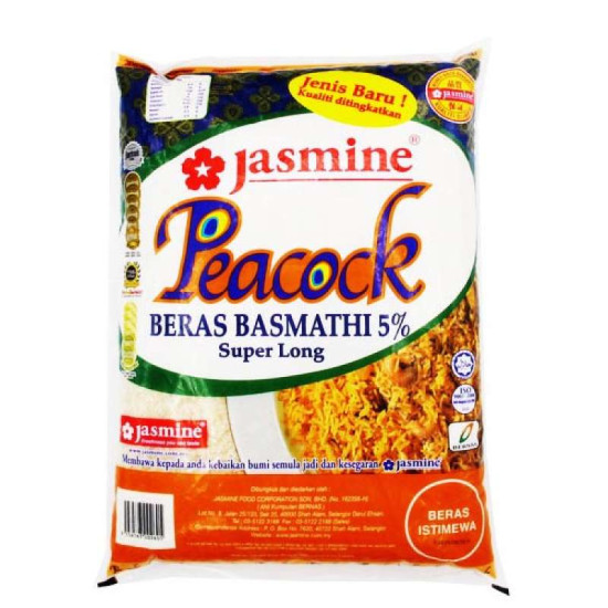 JASMINE PEACOCK BASMATHI RICE 5KG