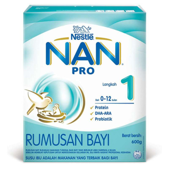 NESTLE NAN 1 PRO (BIB) INFANT FORMULA 600GM NESTLE NAN 1 PRO (BIB) INFANT FORMULA 600GM