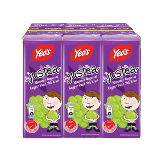 YEO'S JUSTEA WHITE GRAPE 250ML*6