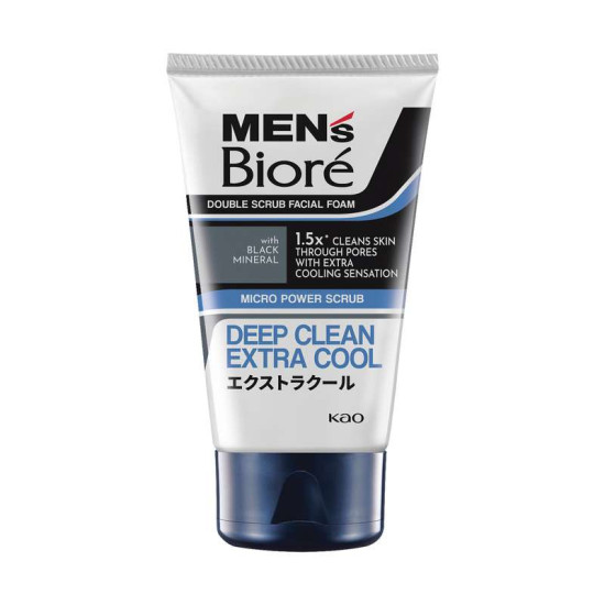 MEN'S BIORE DOUBLE SCRUB EXTRA COOL 100GM