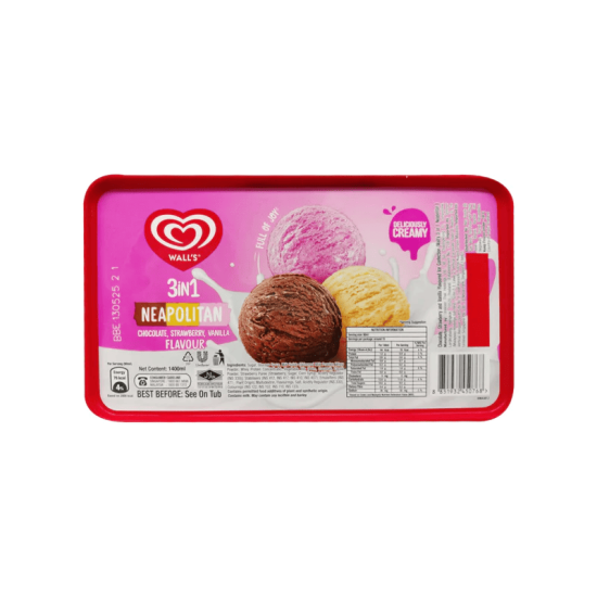 WALL'S ICE CREAM 3IN1 NEOPOLITAN 1.4L