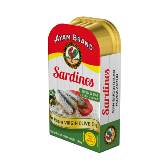 AYAM BRAND SARDINE IN EXTRA VIRGIN OLIVE OIL 120GM AYAM BRAND SARDINE IN EXTRA VIRGIN OLIVE OIL 120GM