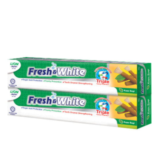 FRESH & WHITE TOOTHPASTE - KAYU SUGI 225GM*2'S