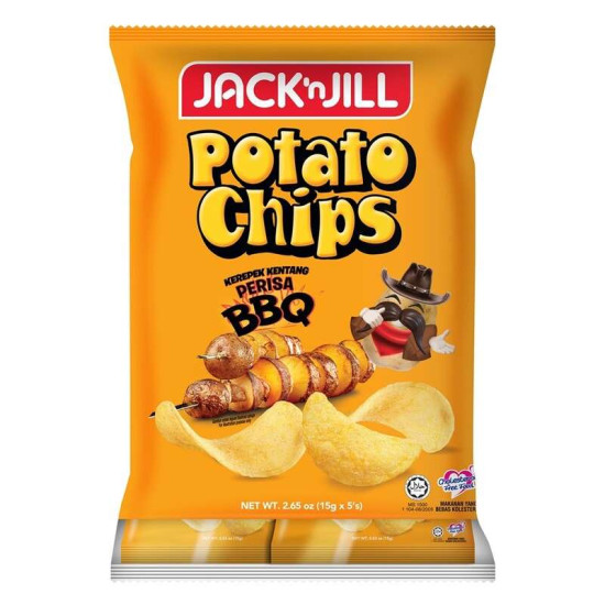 JACK N JILL POTATO CHIPS FUN PACK BBQ 15GM*5