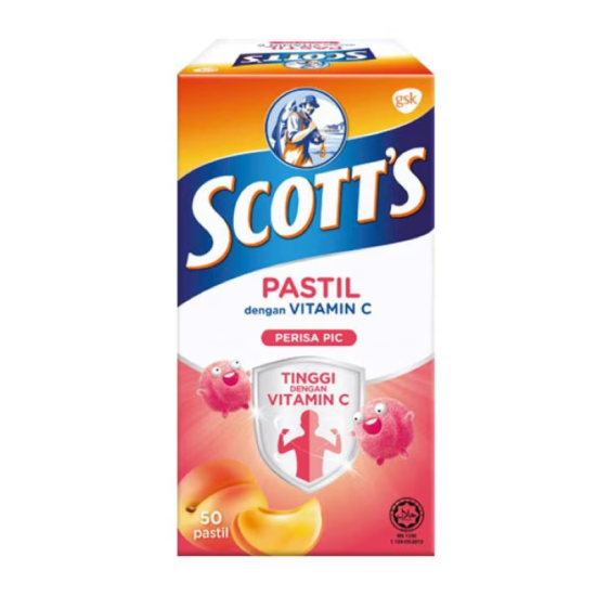SCOTT'S VIT-C PEACH PASTILLE 50S SCOTT'S VIT-C PEACH PASTILLE 50S