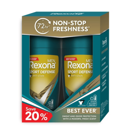 REXONA MEN DEODORANT SPORT DEFENSE 2*45ML