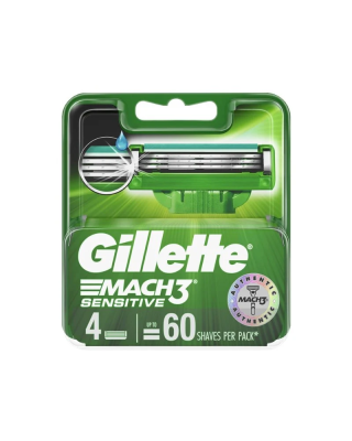 GILLETTE MACH 3 SENSITIVE CARTRIDGE 4'S