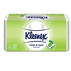 KLEENEX BATHROOM TISSUE FRESH & CLEAN 2PLY 200*20R KLEENEX BATHROOM TISSUE FRESH & CLEAN 2PLY 200*20R