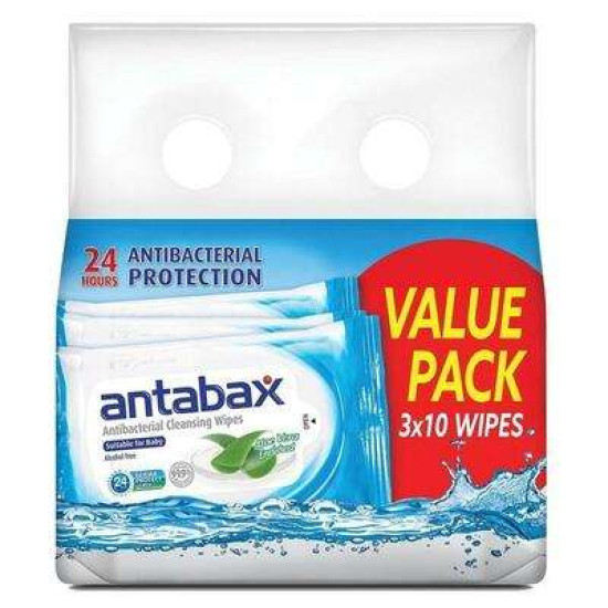 ANTABAX ANTIBAC CLEANSING WIPES 10'sx3