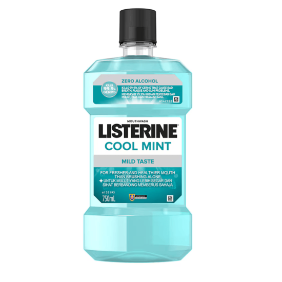 LISTERINE MOUTHWASH COOL MINT LESS INTENSE 750ML