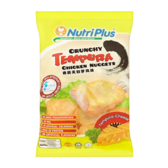 NUTRIPLUS CRUNCHY TEMPURA CHICKEN NUGGET CHEESE 80