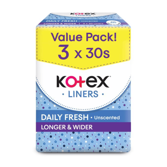 KOTEX FRESH PANTYLINER LONGER & WIDER 30S*3