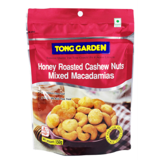 TONG GARDEN CASHEW NUTS MACADANIAS HONEY ROASTED 140GM