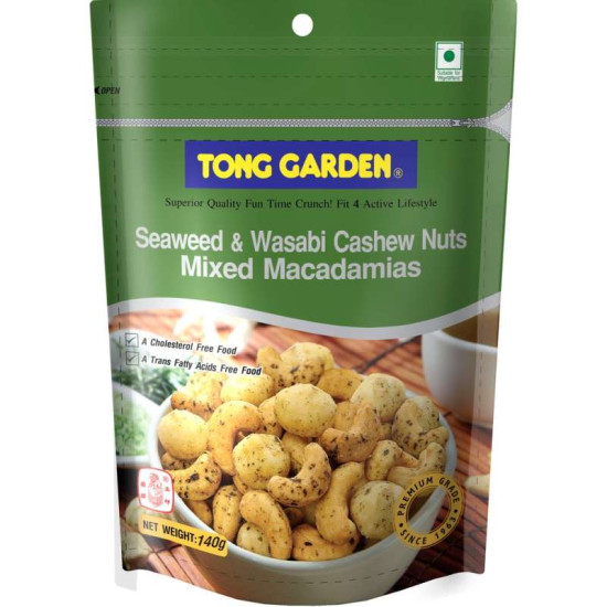 TONG GARDEN CASHEW NUTS MACADANIAS SEAWEED WASABI 130GM