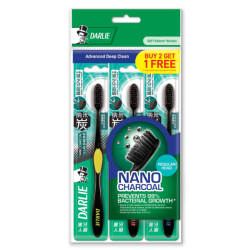 DARLIE TOOTHBRUSH CHARCOAL CLEAN SOFT 3'S DARLIE TOOTHBRUSH CHARCOAL CLEAN SOFT 3'S