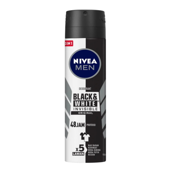 NIVEA MEN DEODORANT SPRAY - INVISIBLE B&W 150ML