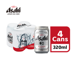 ASAHI SUPER DRY PREMIUM BEER 320ML*4 ASAHI SUPER DRY PREMIUM BEER 320ML*4