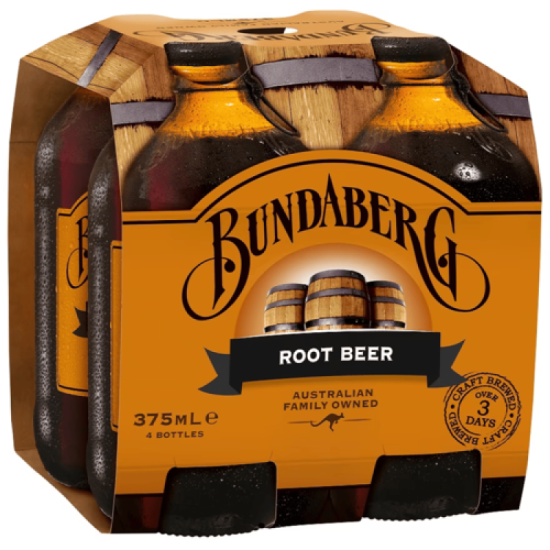 BUNDABERG ROOT BEER 375ML*4