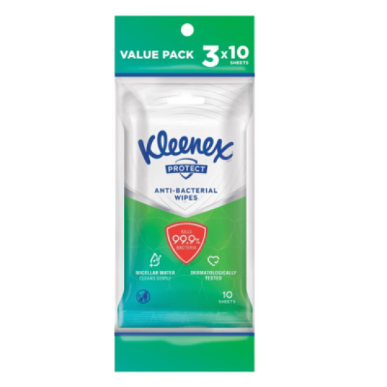 KLEENEX ANTIBAC WIPES 10S*3