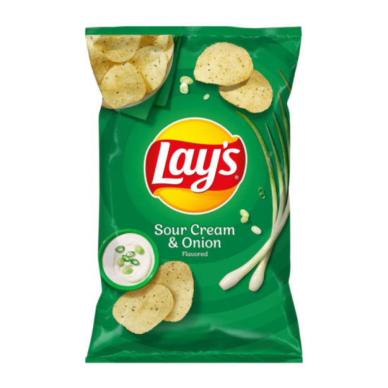 LAYS POTATO CHIPS SOUR CREAM & ONION 184GM