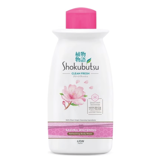 SHOKUBUTSU BODY WASH SAKURA WHITENING 220GM