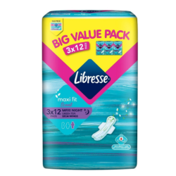 LIBRESSE GREEN TEA MAXI NIGHT WING 32CM 12S*3 LIBRESSE GREEN TEA MAXI NIGHT WING 32CM 12S*3