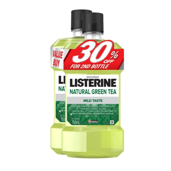 LISTERINE MOUTHWASH GREEN TEA 750ML*2