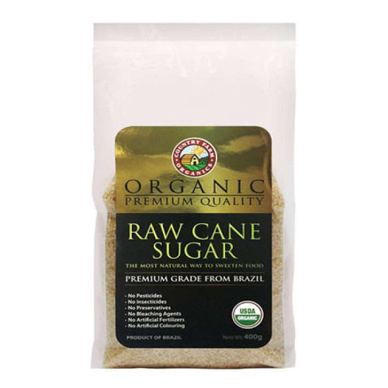 COUNTRY FARM ORGANIC RAW CANE SUGAR 400G